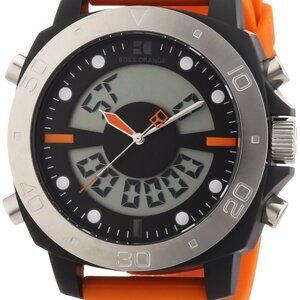 New Mens Hugo Boss Orange HB.149.1.29.2382 Analog Digital Watch w/ Rubber Straps